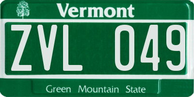 VT license plate ZVL049