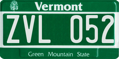 VT license plate ZVL052