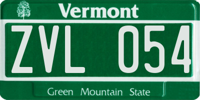 VT license plate ZVL054
