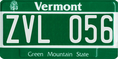 VT license plate ZVL056