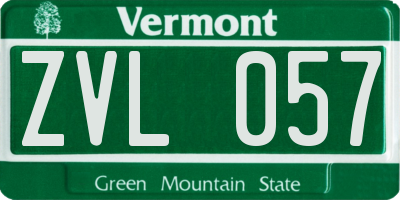 VT license plate ZVL057