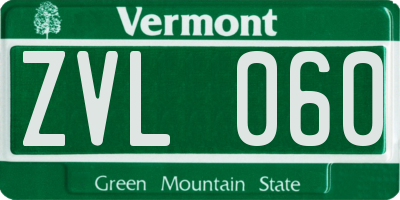 VT license plate ZVL060