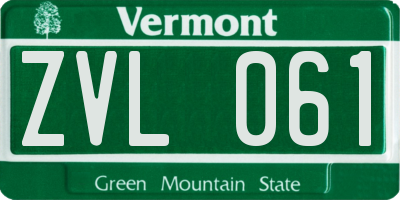 VT license plate ZVL061
