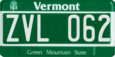 VT license plate ZVL062