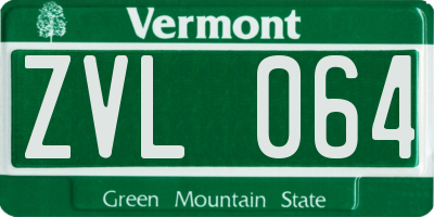 VT license plate ZVL064