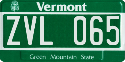 VT license plate ZVL065