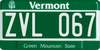 VT license plate ZVL067