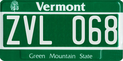 VT license plate ZVL068