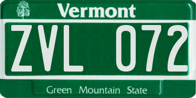 VT license plate ZVL072