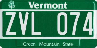VT license plate ZVL074