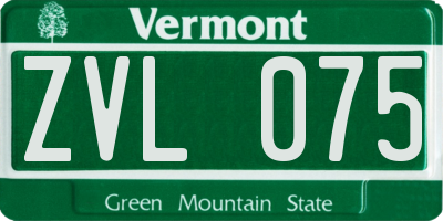 VT license plate ZVL075