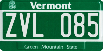 VT license plate ZVL085