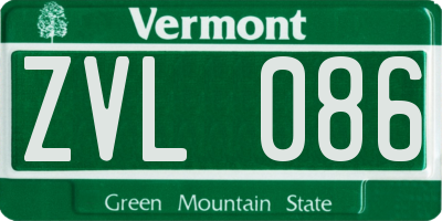VT license plate ZVL086