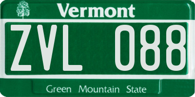 VT license plate ZVL088