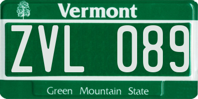 VT license plate ZVL089