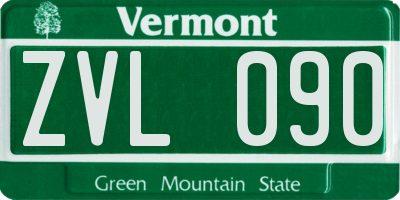 VT license plate ZVL090