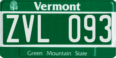 VT license plate ZVL093
