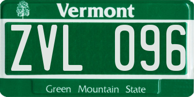 VT license plate ZVL096