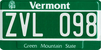 VT license plate ZVL098
