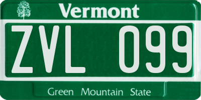 VT license plate ZVL099