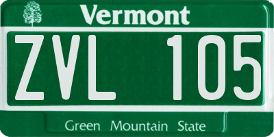 VT license plate ZVL105