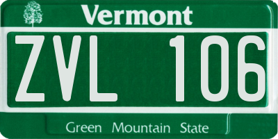 VT license plate ZVL106