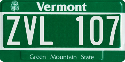 VT license plate ZVL107