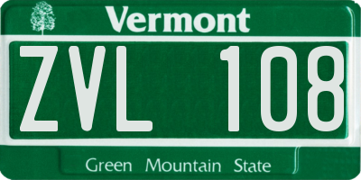 VT license plate ZVL108
