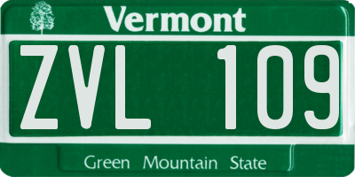 VT license plate ZVL109