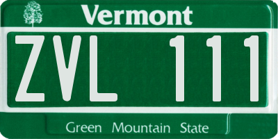 VT license plate ZVL111