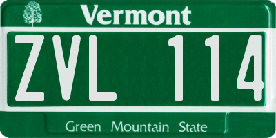 VT license plate ZVL114