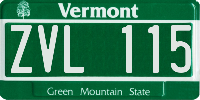 VT license plate ZVL115