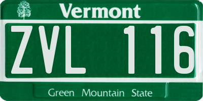 VT license plate ZVL116