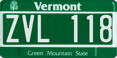 VT license plate ZVL118