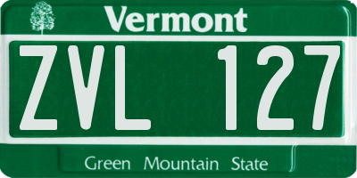 VT license plate ZVL127
