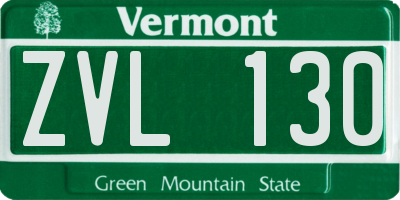 VT license plate ZVL130
