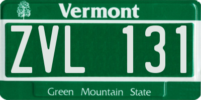 VT license plate ZVL131