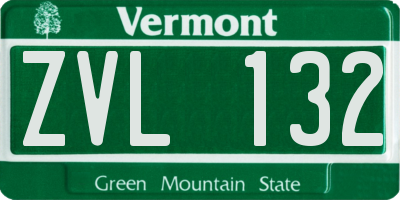 VT license plate ZVL132