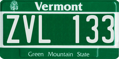 VT license plate ZVL133
