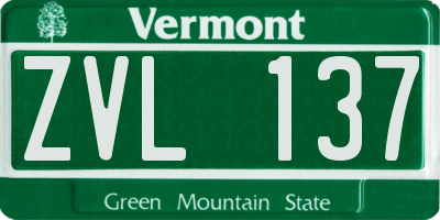 VT license plate ZVL137