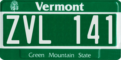 VT license plate ZVL141