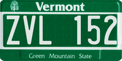 VT license plate ZVL152