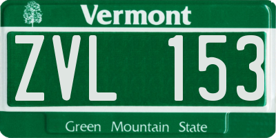 VT license plate ZVL153