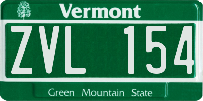 VT license plate ZVL154