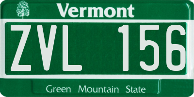 VT license plate ZVL156