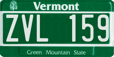 VT license plate ZVL159