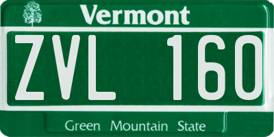 VT license plate ZVL160