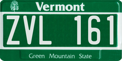 VT license plate ZVL161