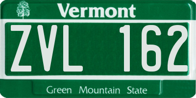 VT license plate ZVL162
