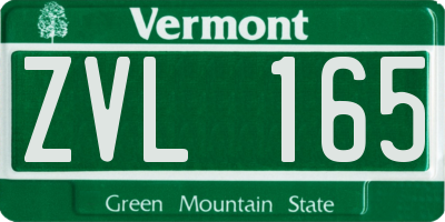 VT license plate ZVL165